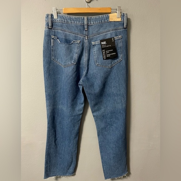 NWT Paige Noella Straight Sledge Destructed Jeans. Size 28 Petite. - Picture 6 of 16